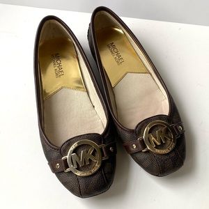 Michael Kors Signature Logo Canvas Lillie Ballet Flats Size 6.5